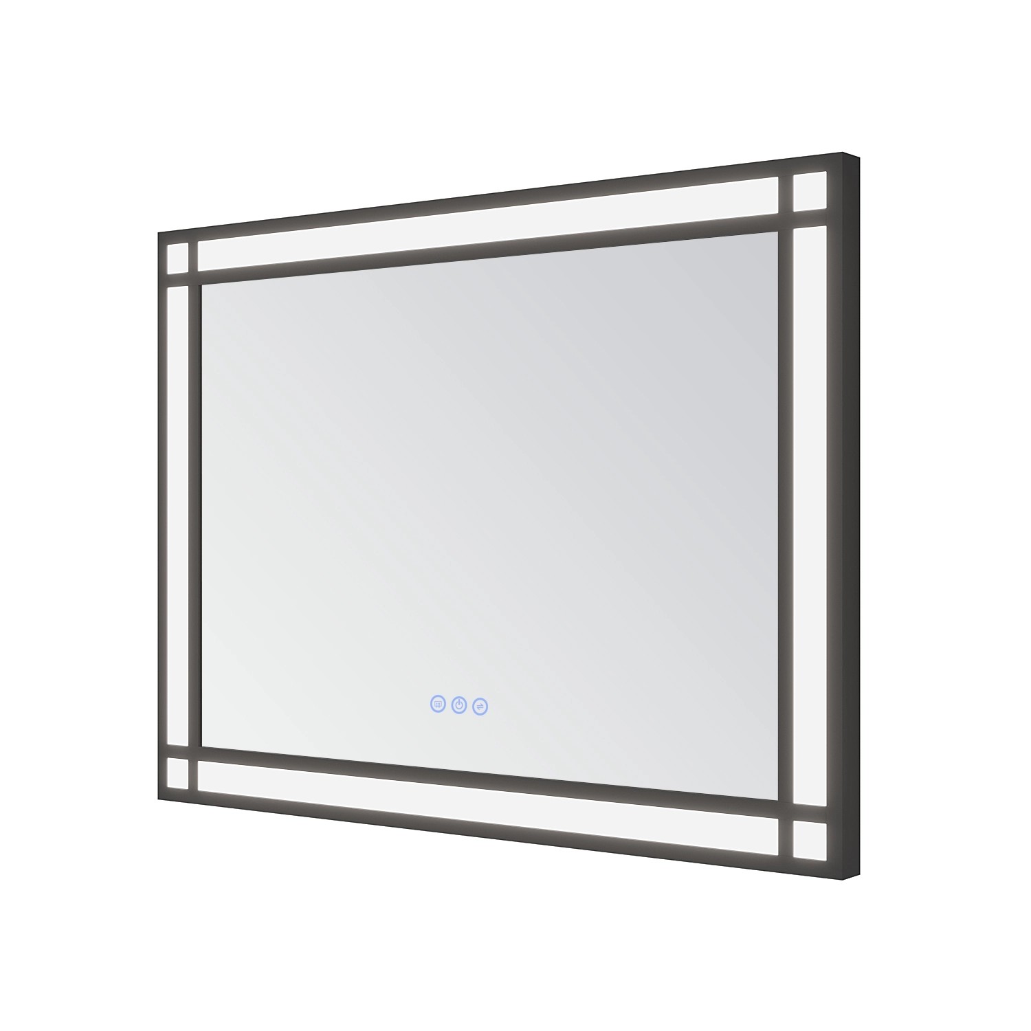 Aquabatos Badspiegel LED Spiegel mit Schwarzem Aluminiumrahmen Badezimmersp günstig online kaufen