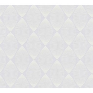 Weiße, überstreichbare Vliestapete mit Retro-Muster für Wohnzimmer und Küche.