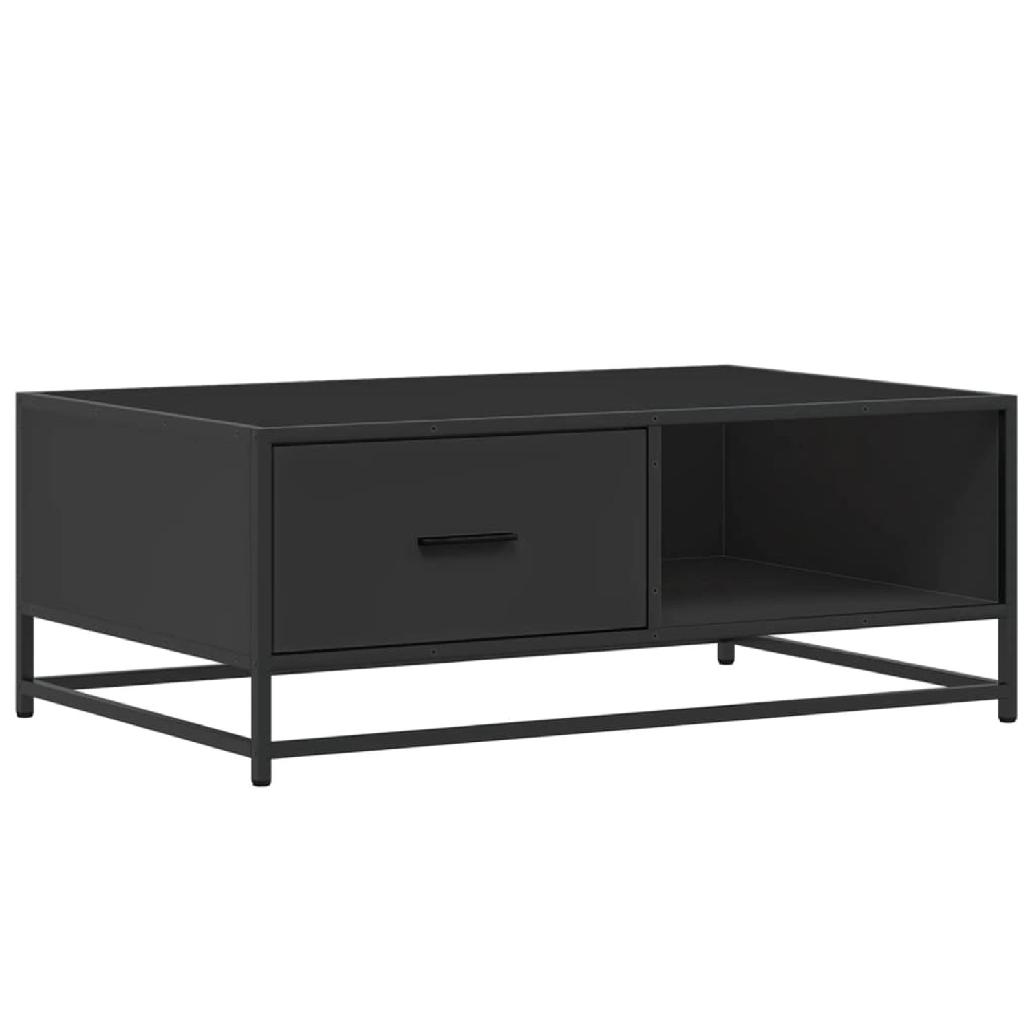 vidaXL Couchtisch Schwarz 90x57x35 cm Holzwerkstoff und Metall 848754