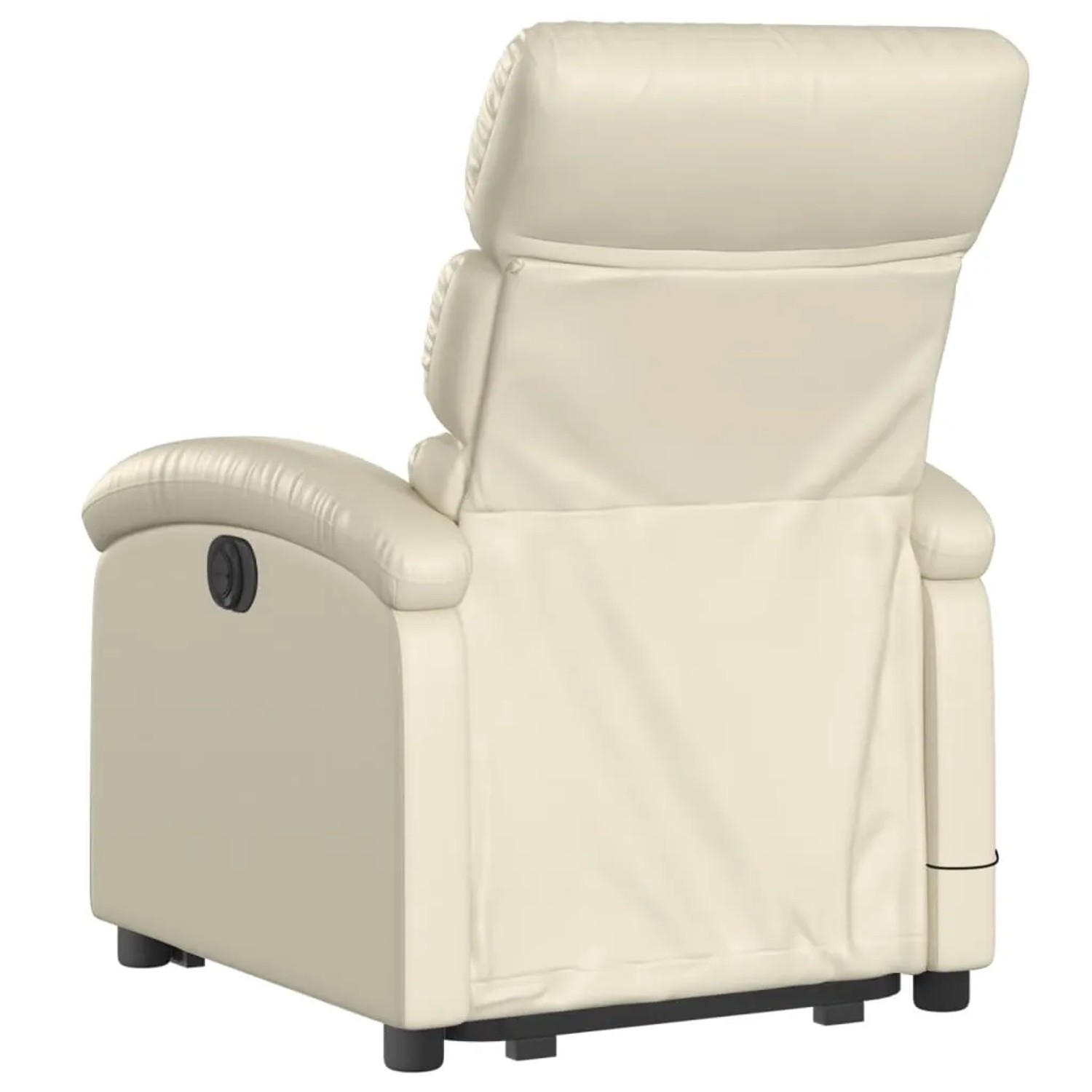 Rückansicht Massagesessel mit Aufstehhilfe, Creme Kunstleder