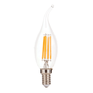 Dimmbare LED-Windstoßkerze E14, 4,5W, 470lm, 2700K, warmweiß, klar.