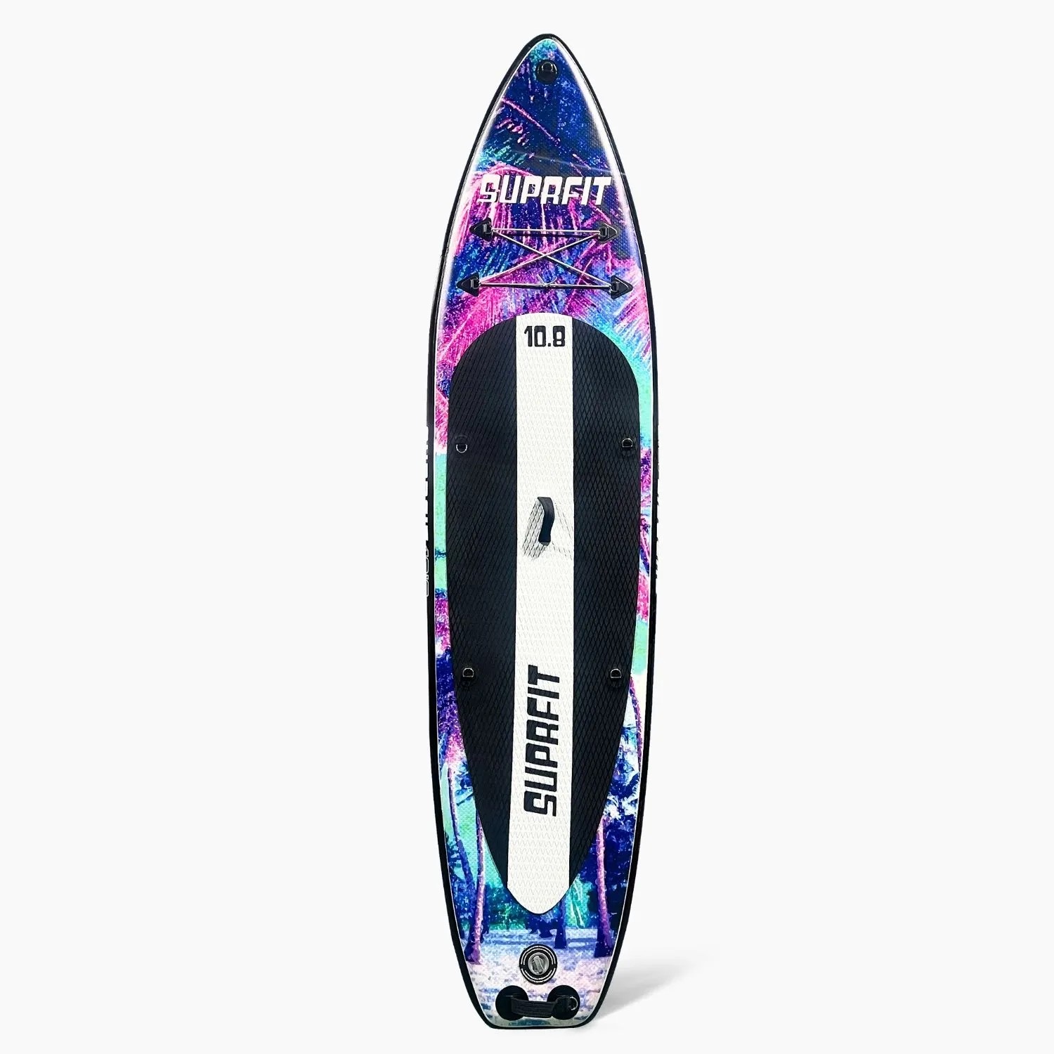 Suprfit Stand-Up Paddling Board Sunset Vice für Wassersport. Aufblasbares SUP mit tropischem Blau-Pink-Design.