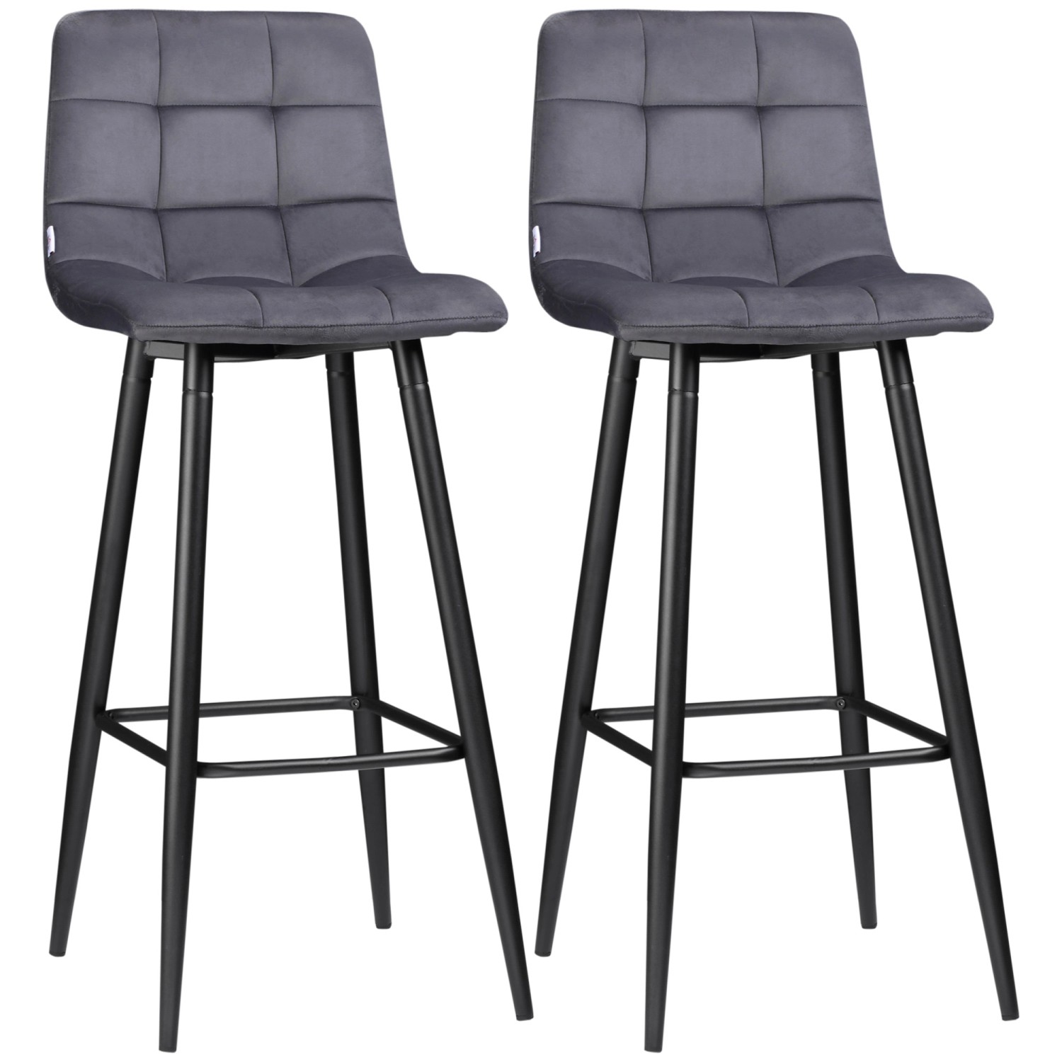 HOMCOM 2er-Set Barhocker Bistrohocker mit Fußstütze Grau günstig online kaufen