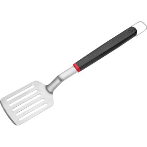 Jamestown Grillwender aus Edelstahl mit schwarzem Griff und Aufhängeschlaufe.