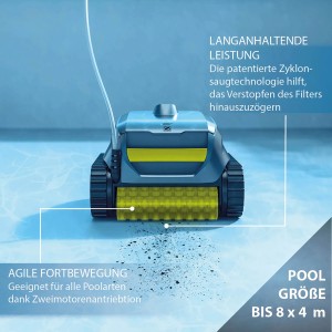 Zodiac Sweepy SWY3520 Poolroboter zur Reinigung von Boden und Wänden, grau.