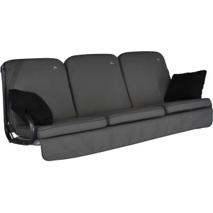 Angerer Hollywoodschaukel Auflage Comfort Style Grau mit Seitenkissen und Unterlage.