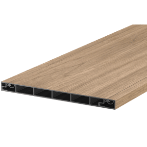 Terrassen-Aluminiumdiele Pro 21,2 cm x 1,8 cm x 185 cm Hellbraun