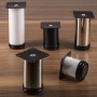SOTECH 4er Set Möbelfüße JIMMY, Ø50 mm, 150 mm hoch, in Schwarz, Weiß und Edelstahloptik.