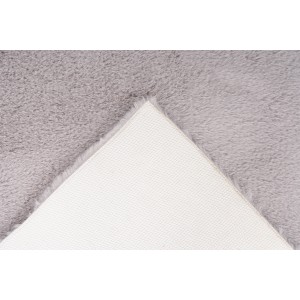 Silberner Lalee Badteppich Heaven, 40x60 cm, mit weichem Flor und rutschfester Rückseite.
