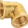 Gewinde-Winkel aus Messing, 24,1 mm (Rp 3/4), zur Verbindung von Rohren im 90-Grad-Winkel.