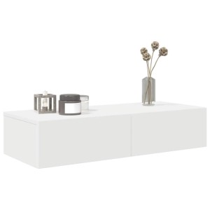 vidaXL Wandregal mit Schubladen Weiß 80x33x17 cm Holzwerkstoff 859977