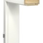 Weiße Türzarge Brillant R9016, 61x198,5x16,5 cm, Anschlag links.