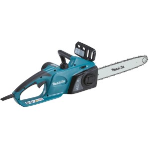 Makita Elektro-Kettensäge UC3541A, 1800 W, mit blau-schwarzem Gehäuse und Schwert.