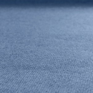 Nahaufnahme: Primaflor Rips Malta Marine Teppichboden, gerippte Struktur, marineblau.