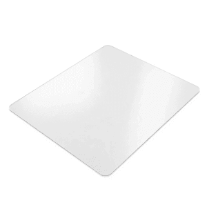 Transparente Floordirekt Bodenschutzmatte aus Polycarbonat, 114x130cm, für Hartböden und Fußbodenheizung geeignet.