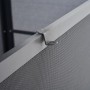 Detailaufnahme der dunklen Siena Garden Kissenbox Sabano (181x79x75cm) mit Aluminiumgestell.
