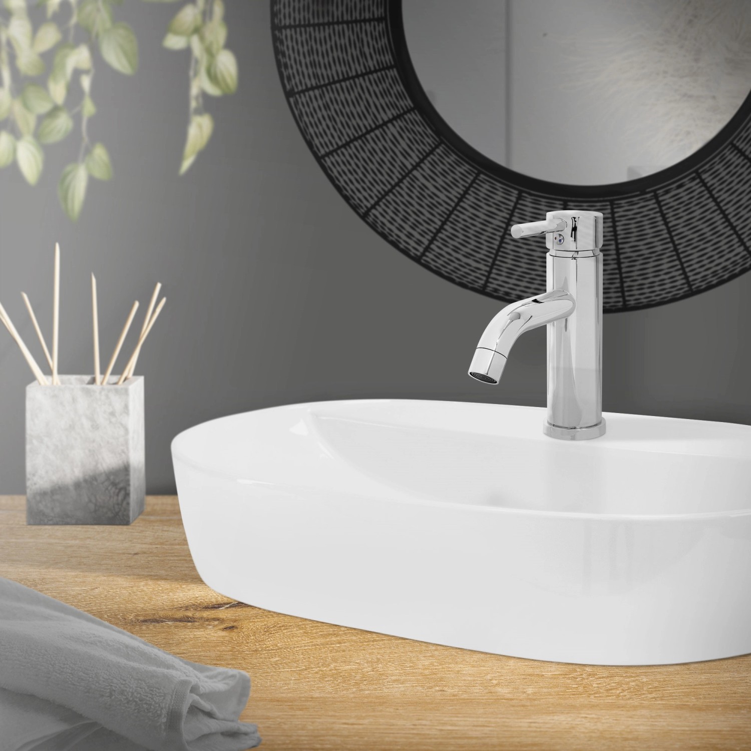 luxebath wasserhahn bad klein für badezimmer chrom messing rund  mischbatterie