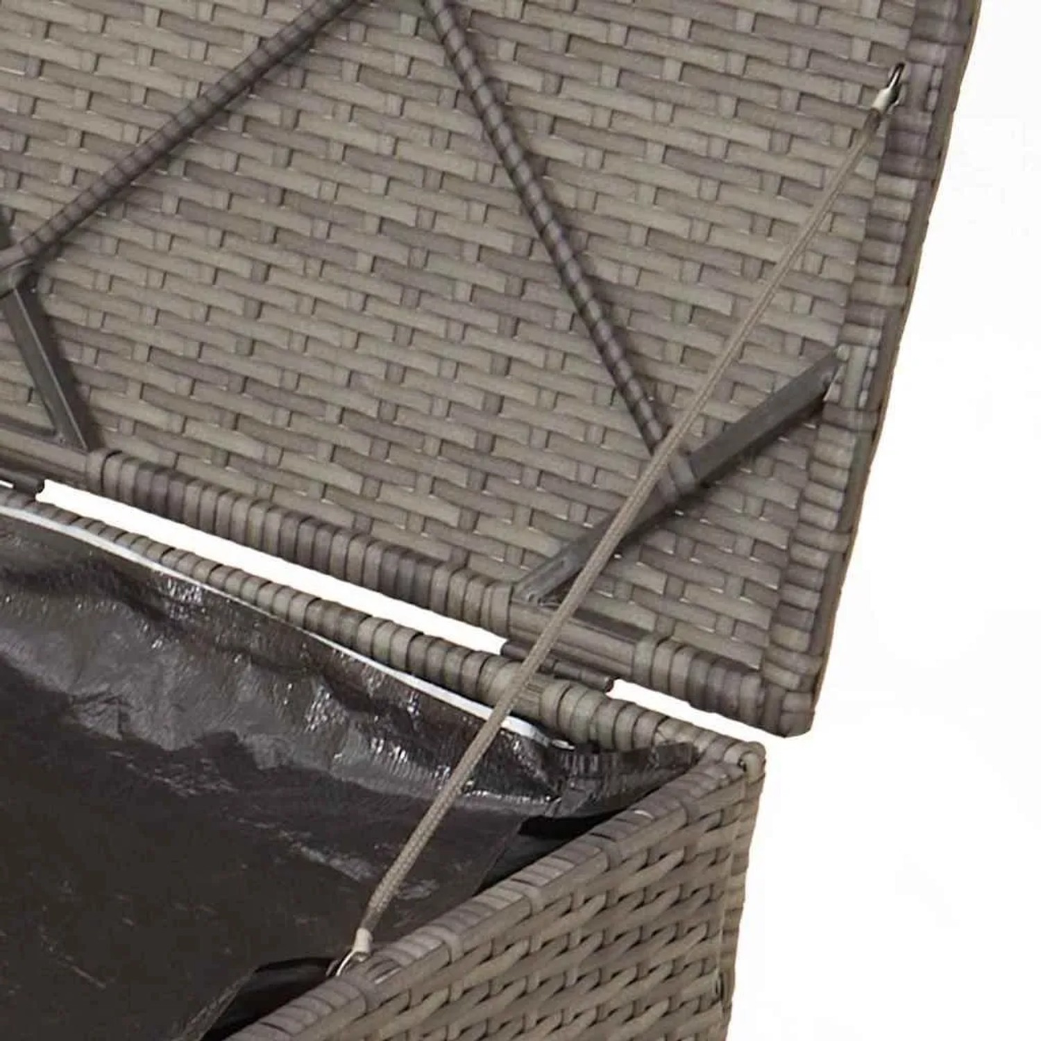 vidaXL Kissenbox mit Speicher Grau 50 x 50 x 50 cm Poly-Rattan 365410_8