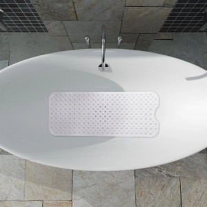 Relaxdays Badewannenmatte XXL PVC Transparent Rutschfest 97 cm x 39 cm x 0,7 cm 0,8 kg