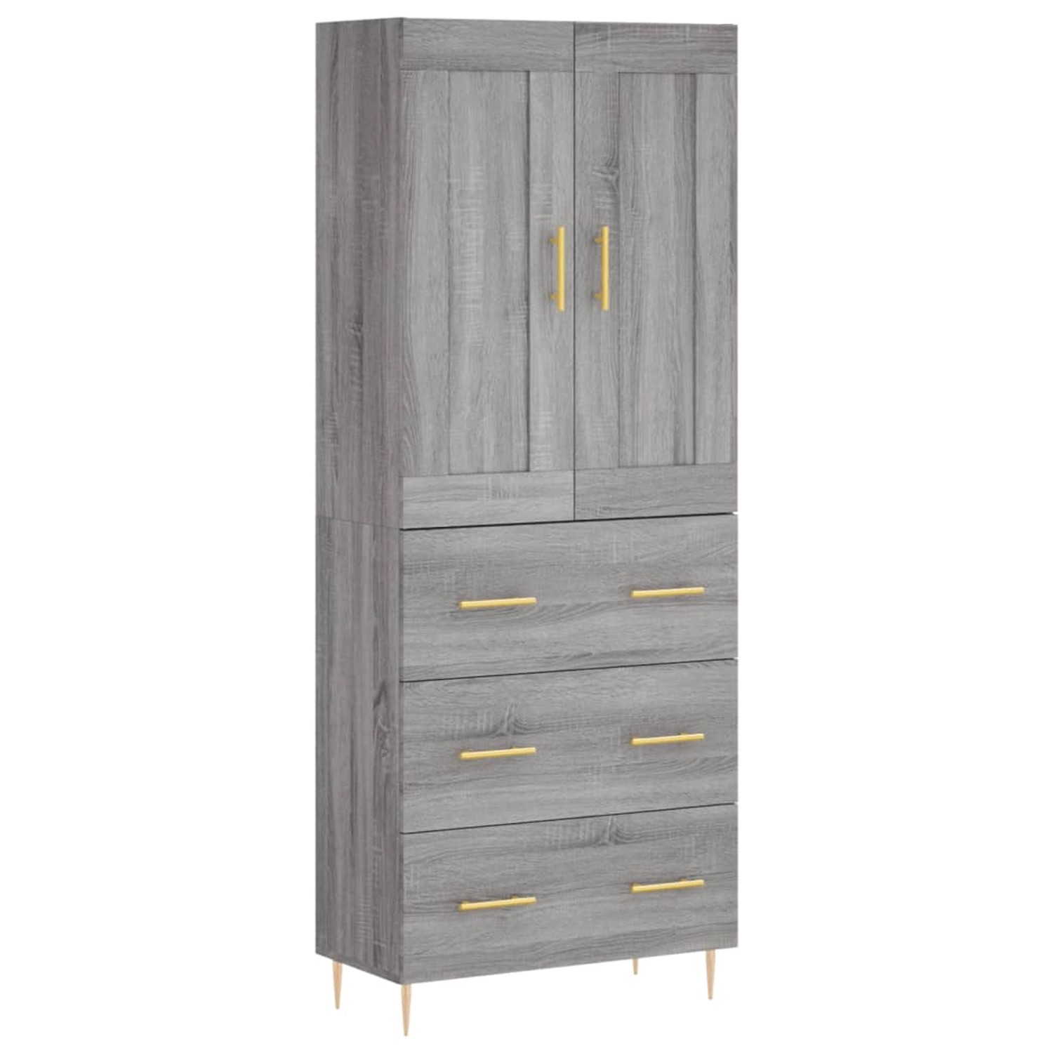 vidaXL Highboard Grau Sonoma 69,5x34x180 cm Holzwerkstoff 3199743 günstig online kaufen
