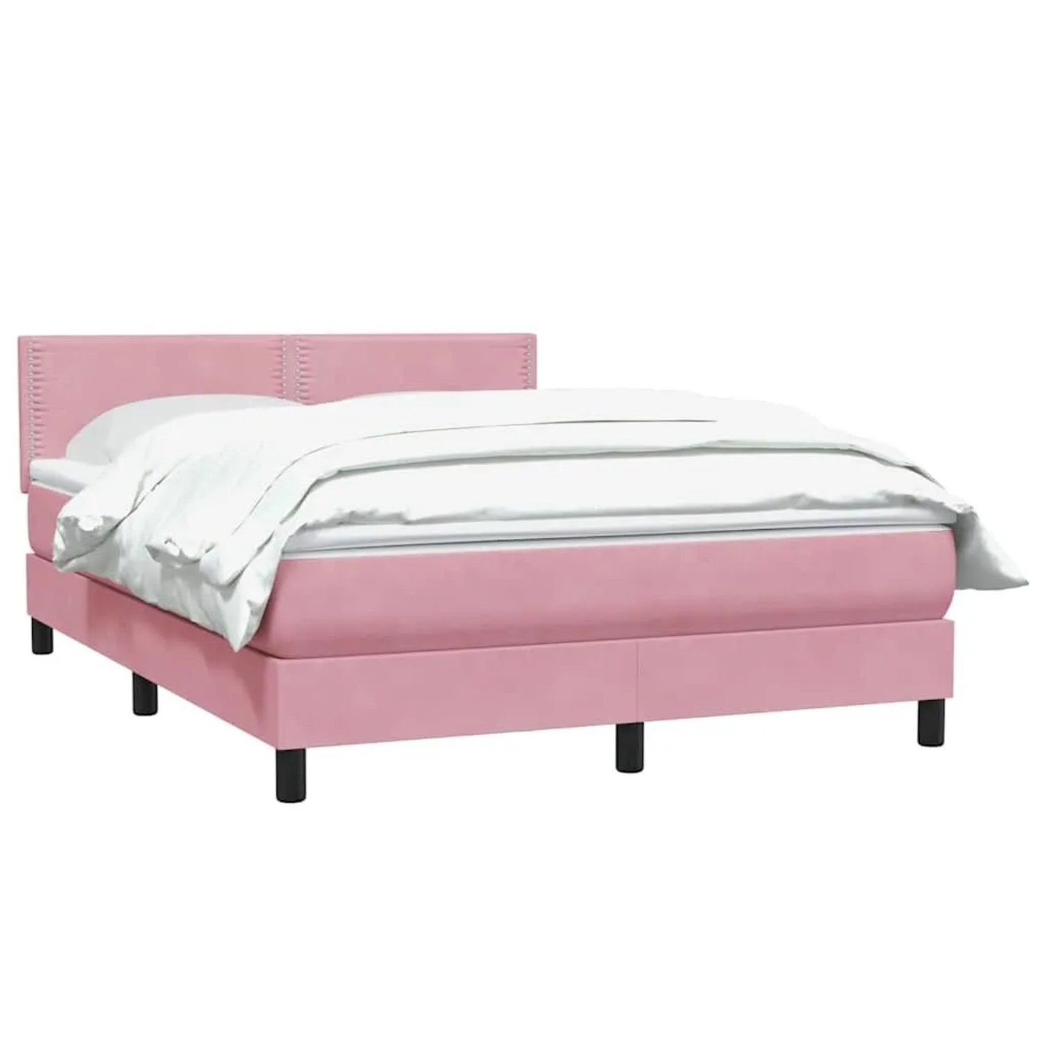 vidaXL Boxspringbett mit Matratze Rosa 160x210 cm Samt 3316124 günstig online kaufen