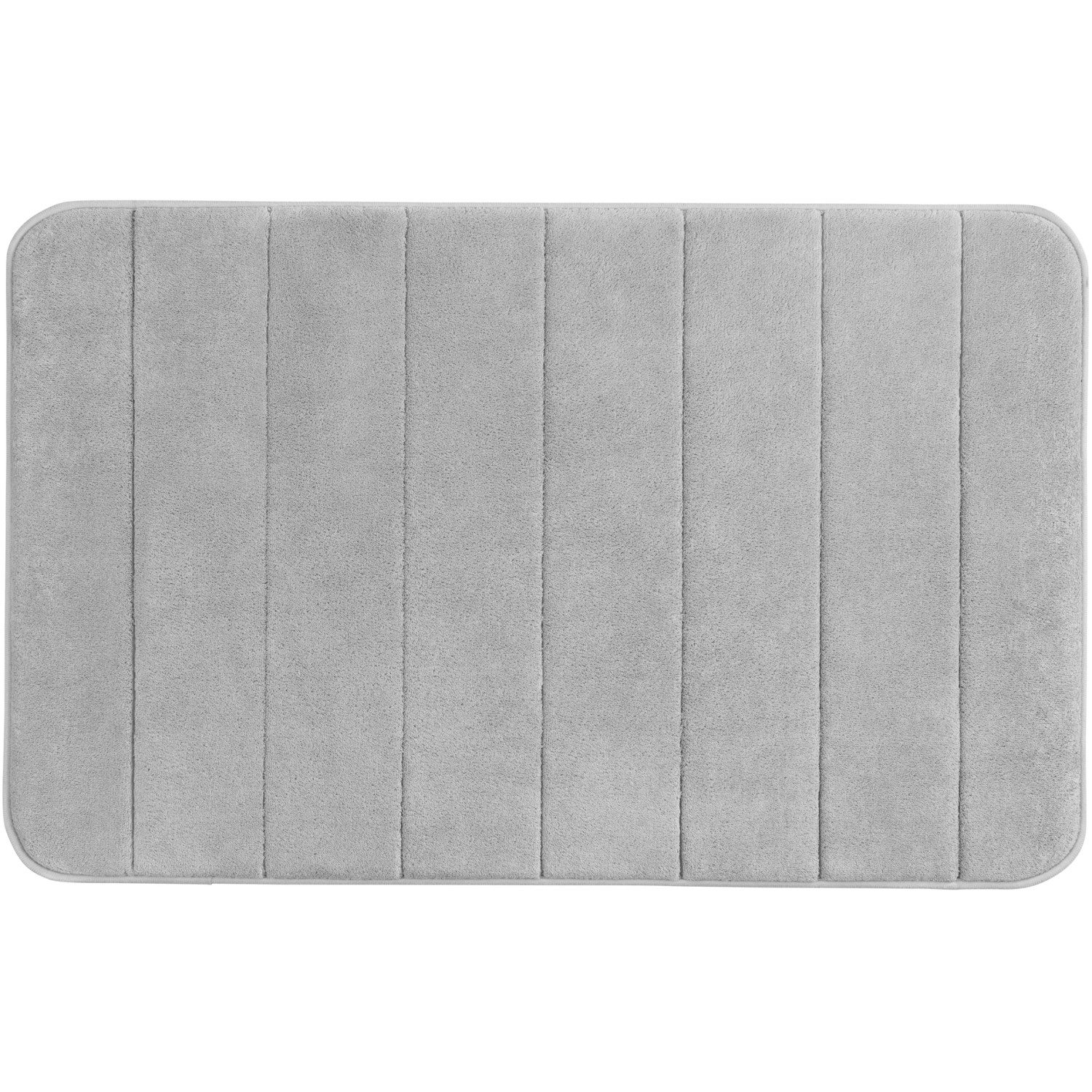 Wenko Badteppich Memory Foam Streifen 50 cm x 80 cm Hellgrau