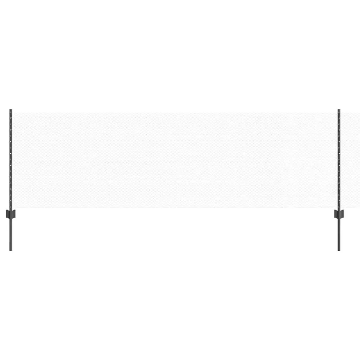 vidaXL Zaun mit Pfosten Grau 0,8 x 50 m Stahl und PVC 3336889