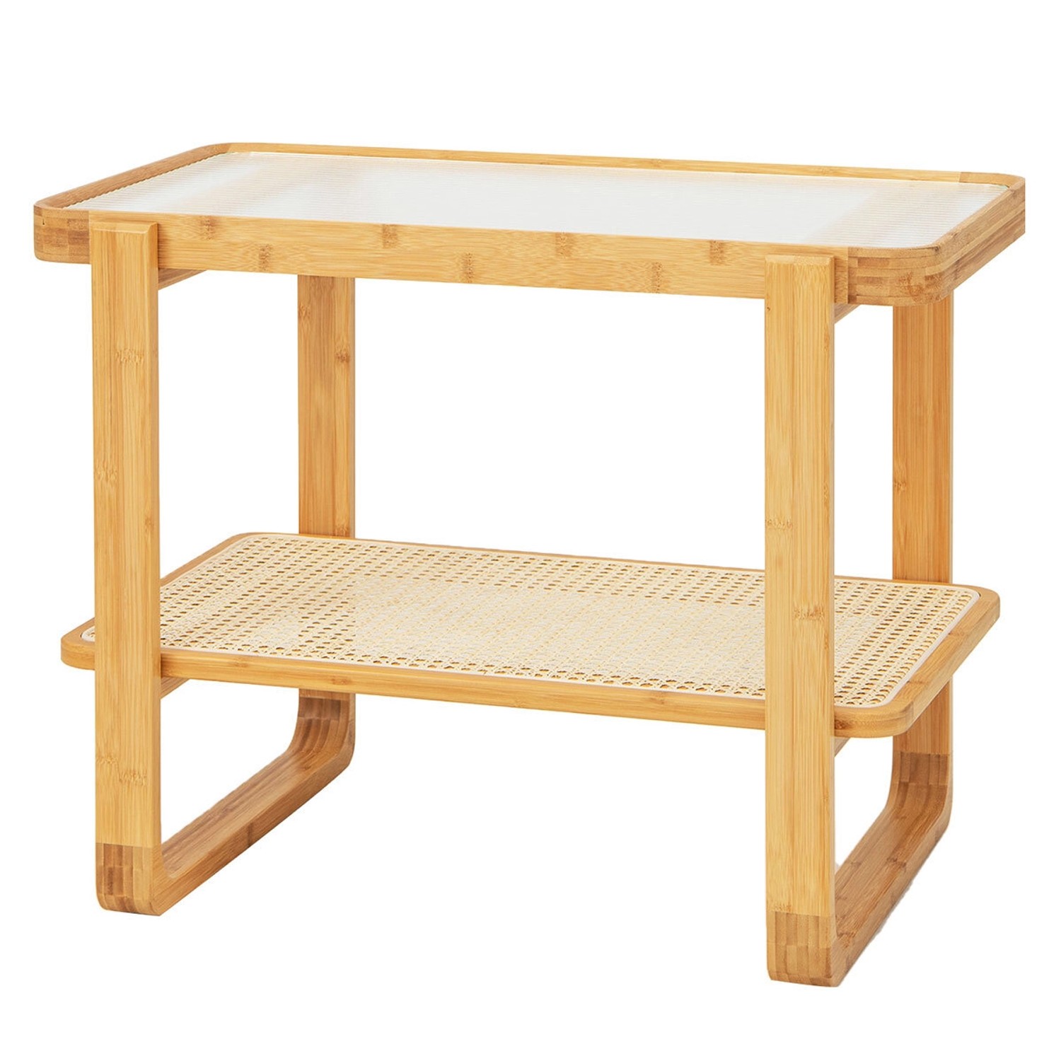 Costway Beistelltisch Couchtisch mit Abnehmbarer Glasplatte Nachttisch günstig online kaufen