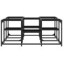 Schwarzer vidaXL Couchtisch (91x91x40 cm) aus Holzwerkstoff und Metall.