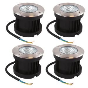 ENOVALITE LED Bodenleuchten 4er Set, Gartenstrahler warmweiß, IP67 Bodeneinbauleuchte.