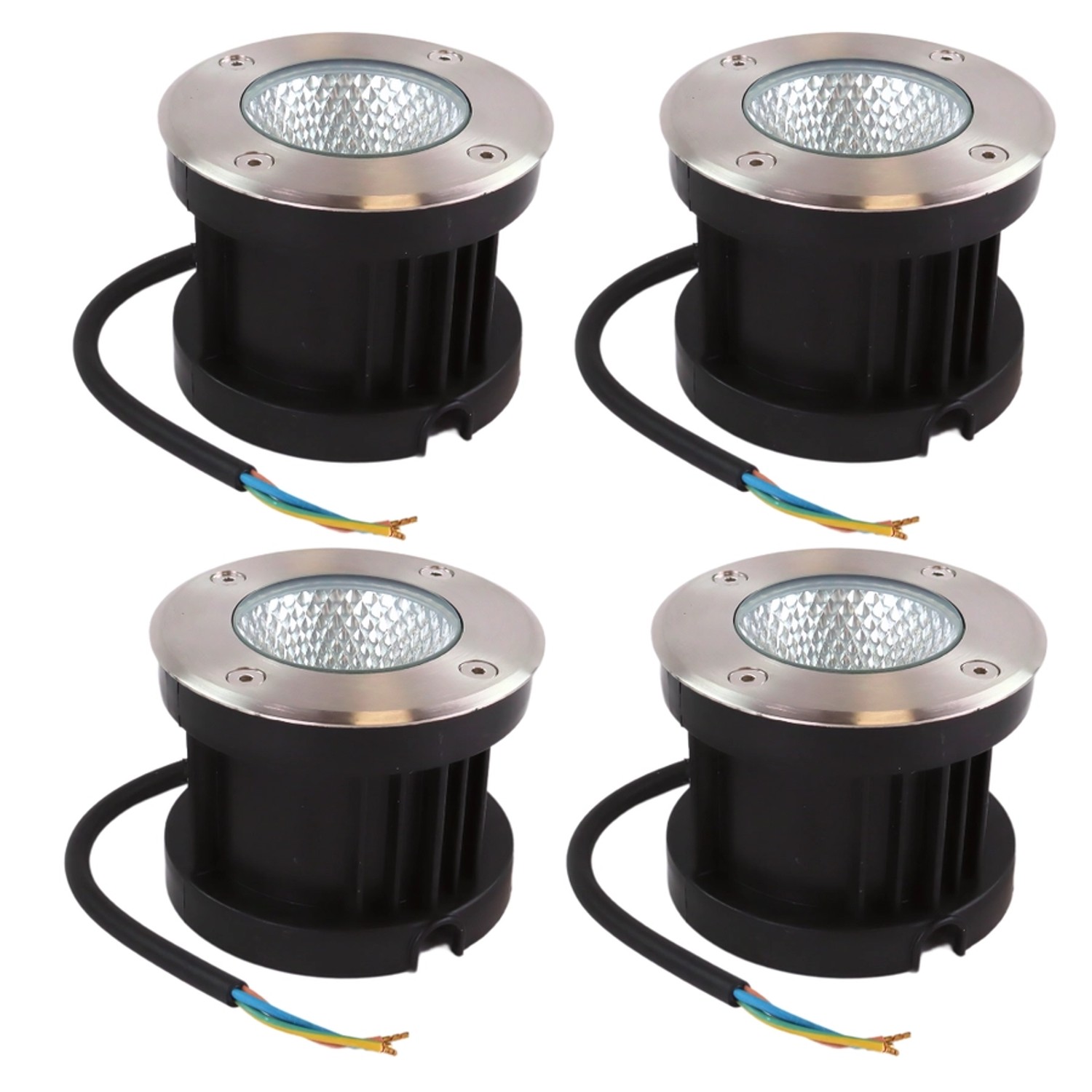 ENOVALITE LED Bodenleuchte Gartenstrahler 4er Set 4x7W 4x490lm IP67 Warmweiß Bodeneinbauleuchte