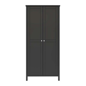 ebuy24 Tromsø Kleiderschrank, 2-türig, kaffeefarben. Schrank im skandinavischen Design.