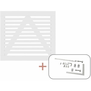 Weißes Nadelholz Gartentor Tokyo, 100x90cm, mit Beschlägen für die Selbstmontage.