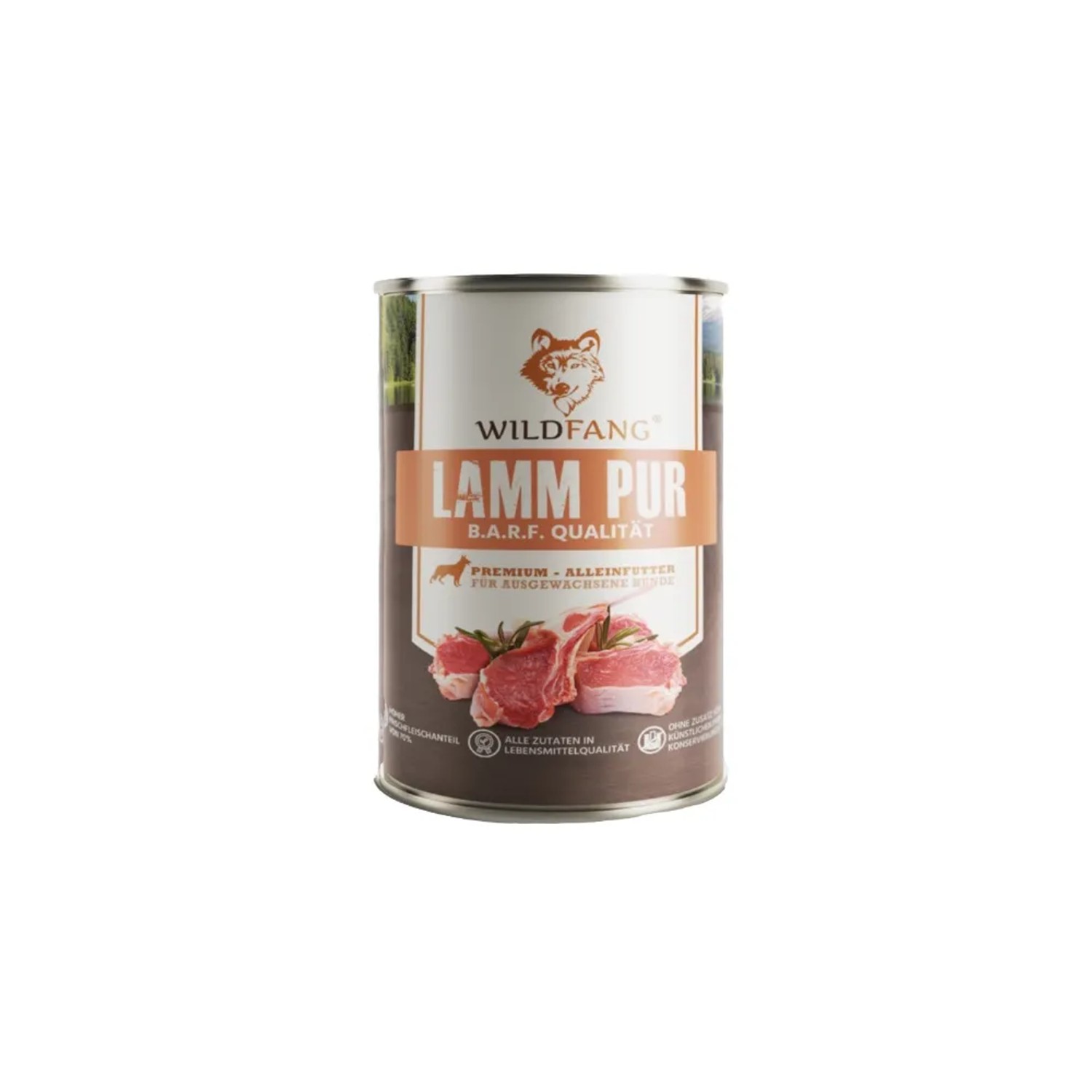 Wildfang Nassfutter Lamm Pur BARF Qualität 400 g