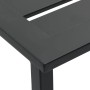 Detailansicht: Schwarzer Barhocker aus pulverbeschichtetem Stahl, Teil eines 2er Sets für Garten/Terrasse.