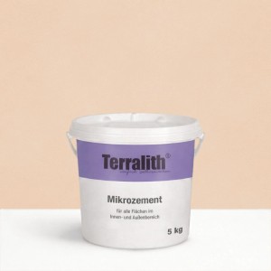 Weißer Eimer Terralith Mikrozement Fix & Fertig 5kg für Innen- & Außenbereiche.