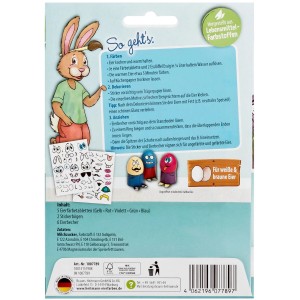 Brauns-Heitmann Eierfarben Set "Freche Eierköpfe" mit Farben, Stickern und Eierbechern.