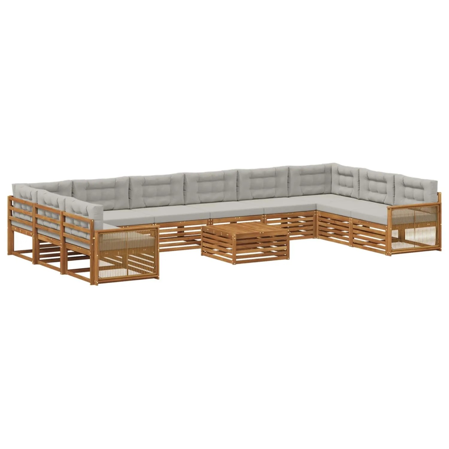 vidaXL Sofagarnituren mit Kissen 11 Stk Massivholz Akazie 3383929