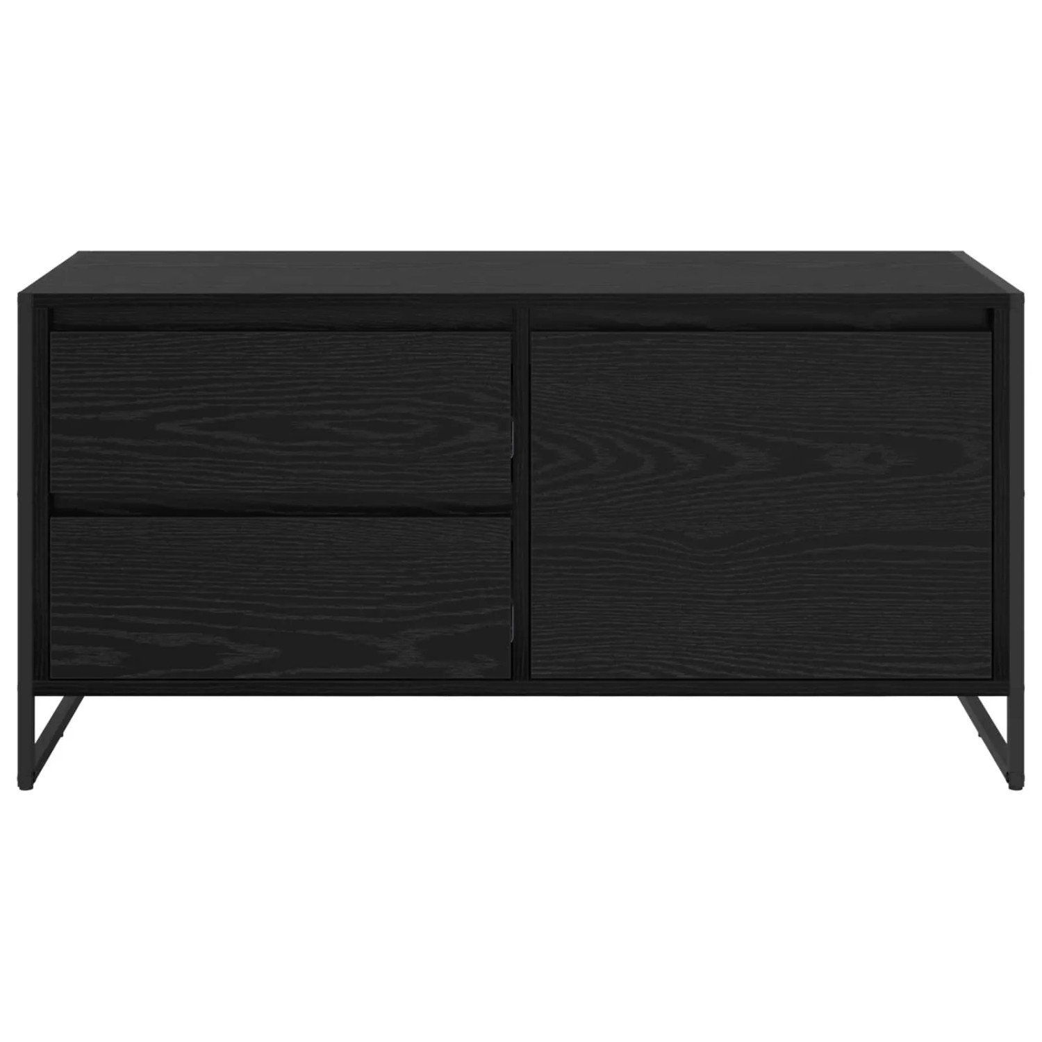 vidaXL TV-Schrank in Schwarz Eichen-Optik, 100 cm breit, mit Schublade und Tür.