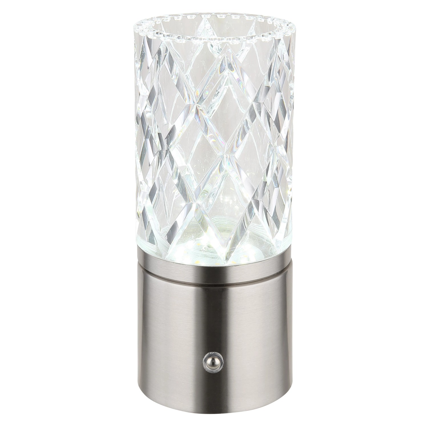 Globo Tischleuchte Lunki, LED-Lampe aus Metall in Nickel matt, 19 cm hoch.