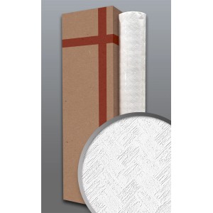 Überstreichbare Vliestapete Riemchen Struktur Weiß, 4 Rollen (106 m²) im Karton.