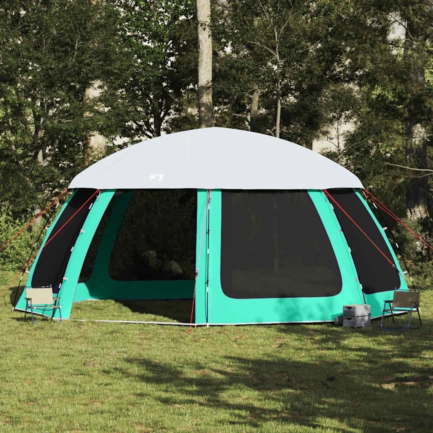 vidaXL Poolzelt mit Abnehmbarem Überzelt Netzwänden Meergrün 612x612cm 4100638_2