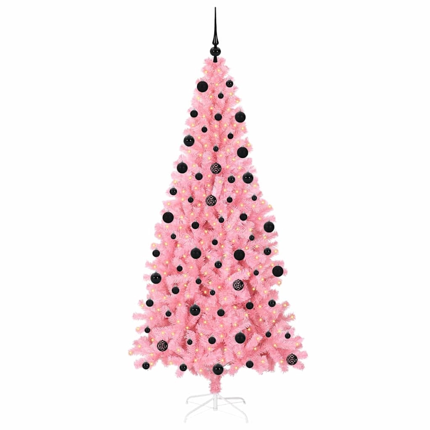 vidaXL Weihnachtsbaum mit 300 LEDs mit Ständer Rosa 210 cm PVC 3396439