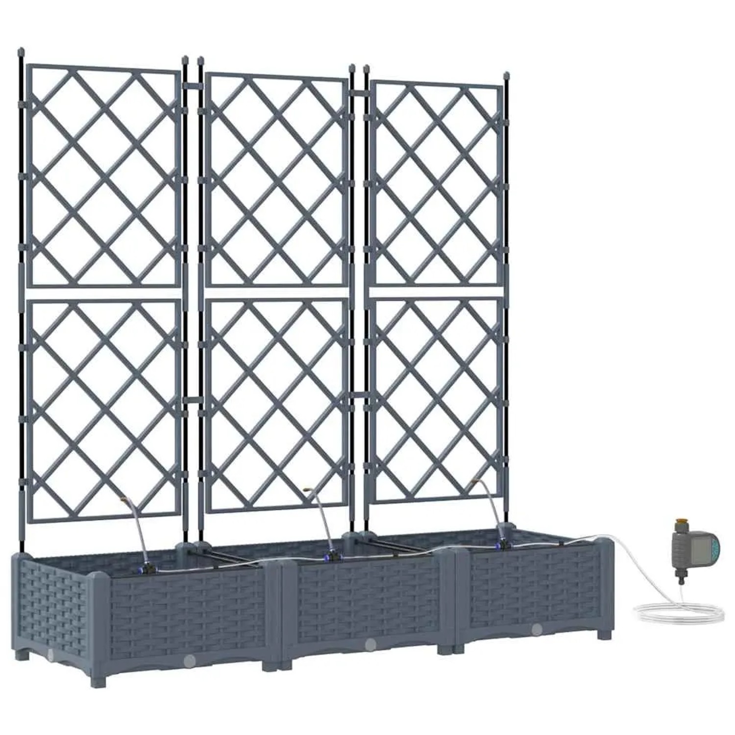 vidaXL Garten-Pflanzgefäß 3 Stk Hellgrau Stahl 42002898 günstig online kaufen