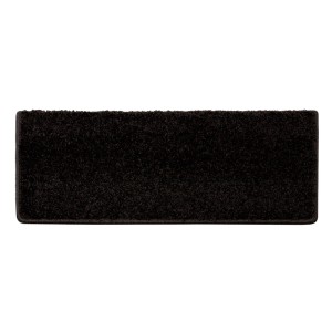 Rechteckige, schwarze Shaggy Stufenmatte Sphinx, 23,5x65 cm, Hochflor für Treppen.