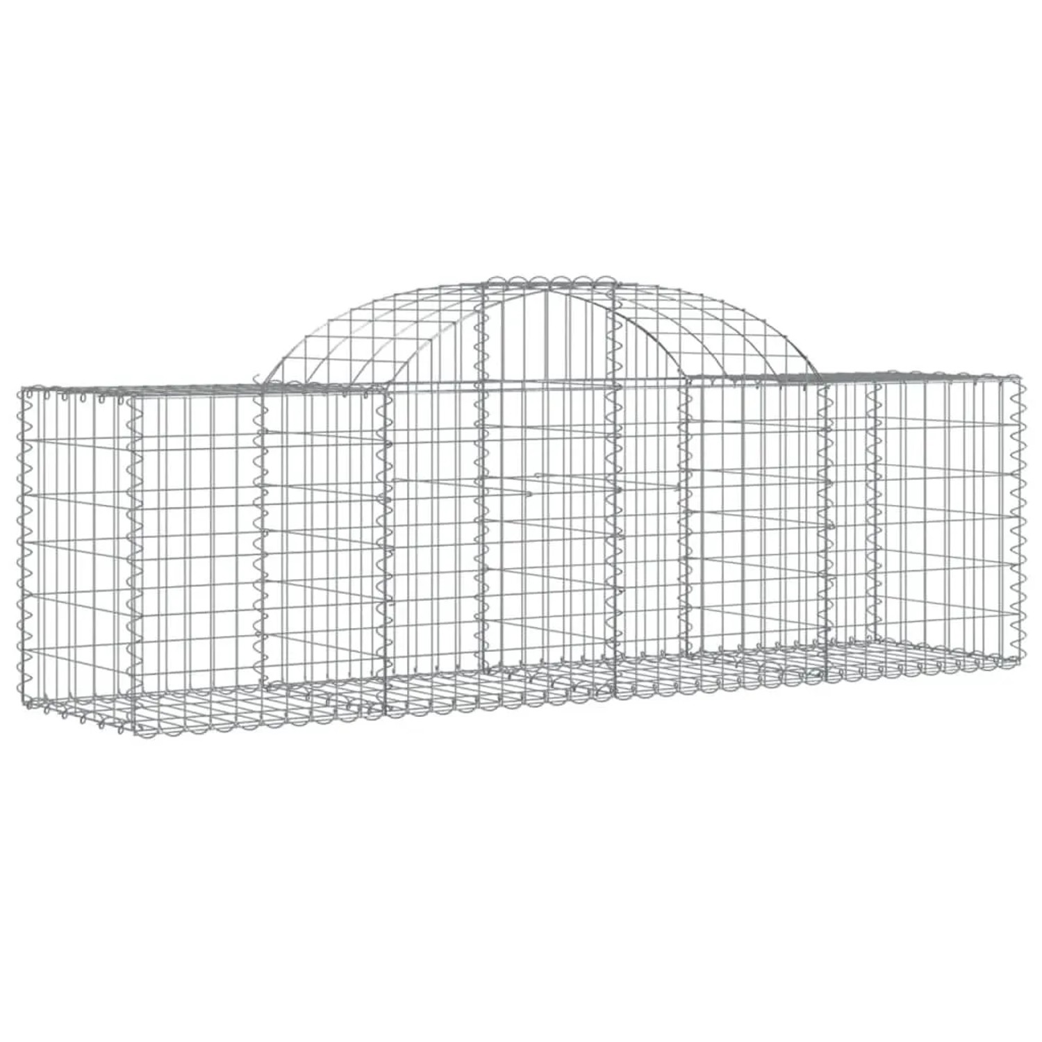 vidaXL Gabionen mit Hochbogen 6 Stk 200x50x60/80 cm Verzinktes Eisen 3146282