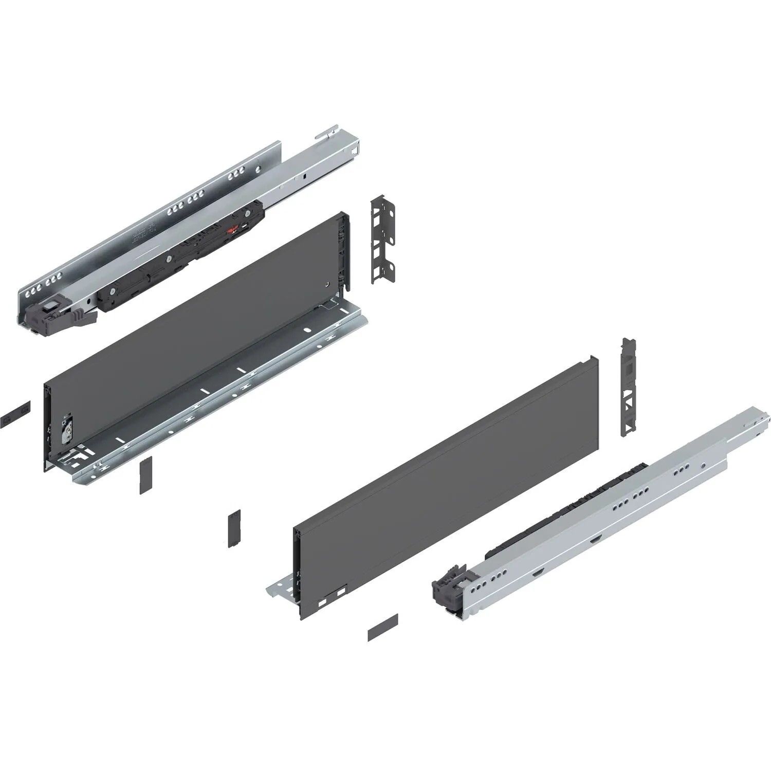 Blum Legrabox Pure Set Höhe K Tip-On Vollauszug 500 mm 70 kg Oriongrau 1 Paar