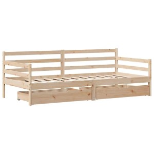 vidaXL Tagesbett mit Schubladen Weiß 80x200 cm Kiefernholz 3302064