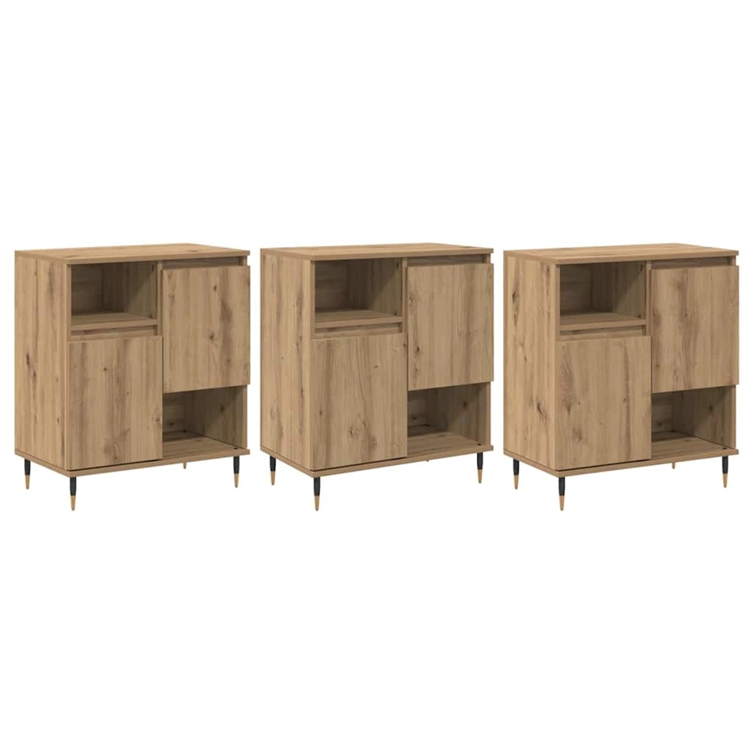 vidaXL Sideboards 3 Stk Artisan-Eiche 180 x 35 x 70 cm Holzwerkstoff 339454 günstig online kaufen