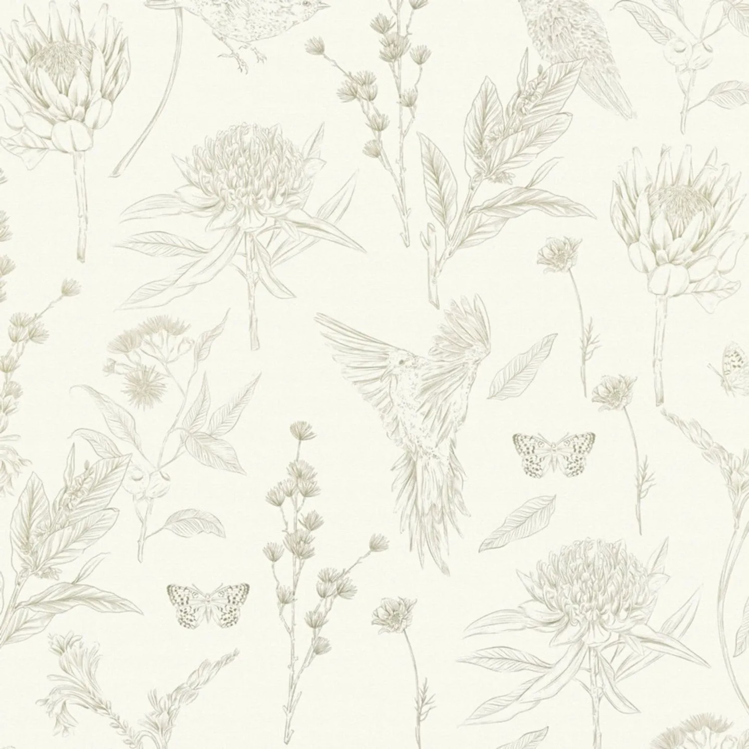 Tadessi Tapete Floral M1-No.4508 Vliestapete in Weiß